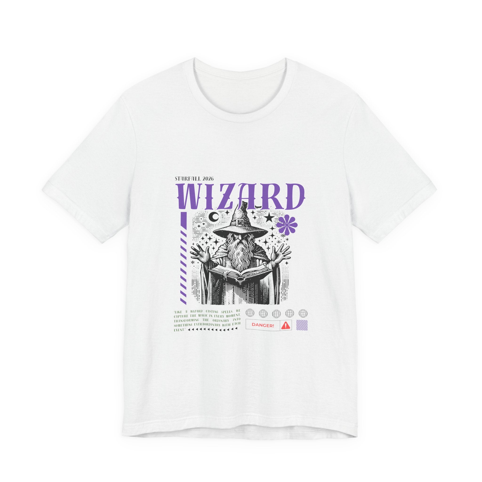 Wizard Graphic Tee — Vintage Spellbook Illustration T-Shirt