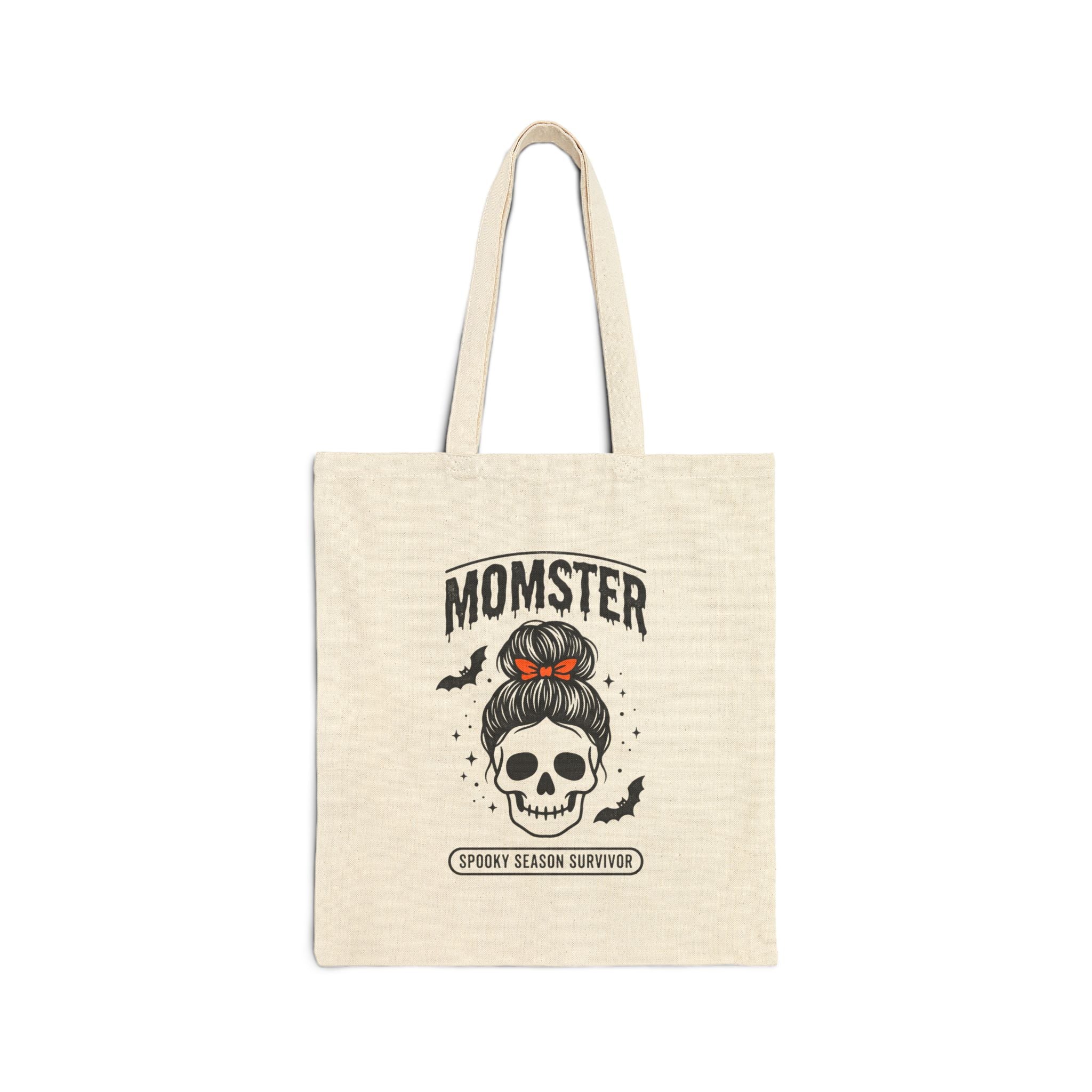 Momster Skull Mom Tote | Halloween Momster, Spooky Season Canvas Tote