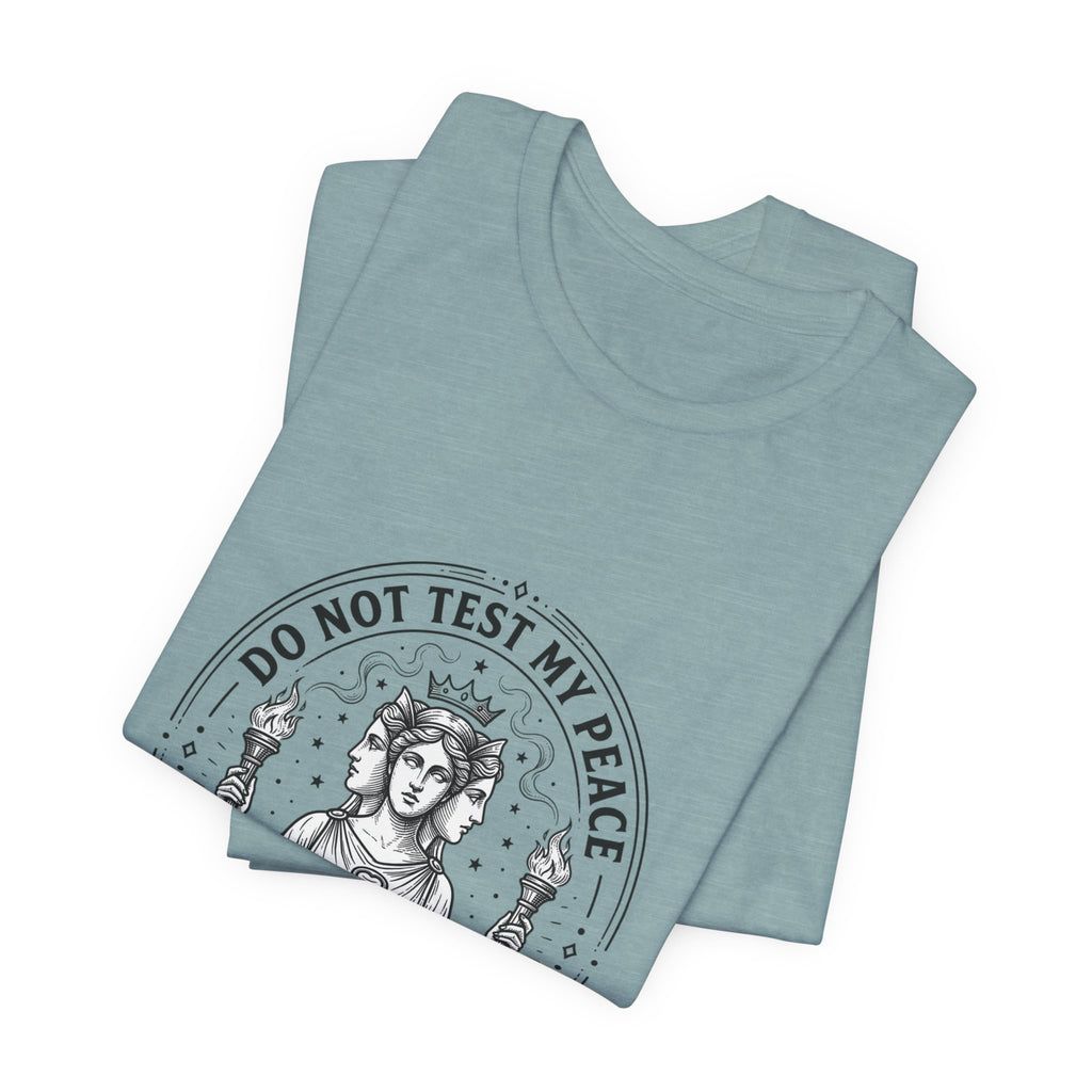 Do Not Test My Peace Guardian Illustration Tee | Greek Mythology, Mythcore