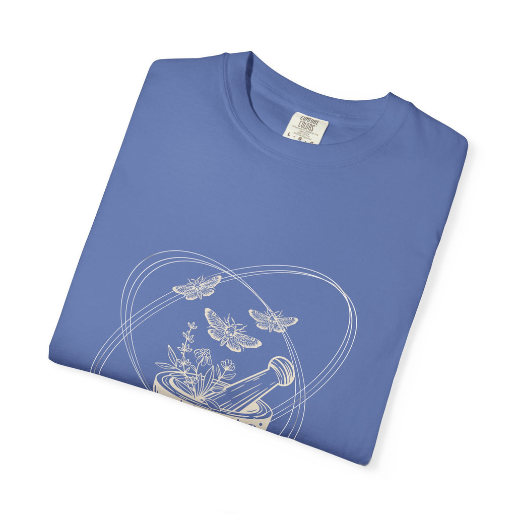 Mystic Tea Ceremony T-Shirt — Moon Phases & Moth Illustration