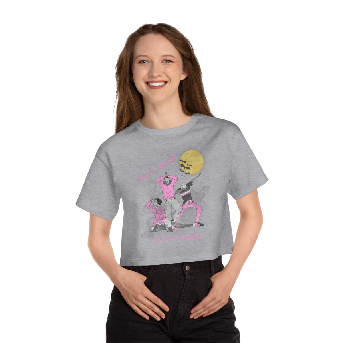 Bakery Crew Graphic Cropped T-Shirt — 'Sunset Daddy' Retro Dance Design