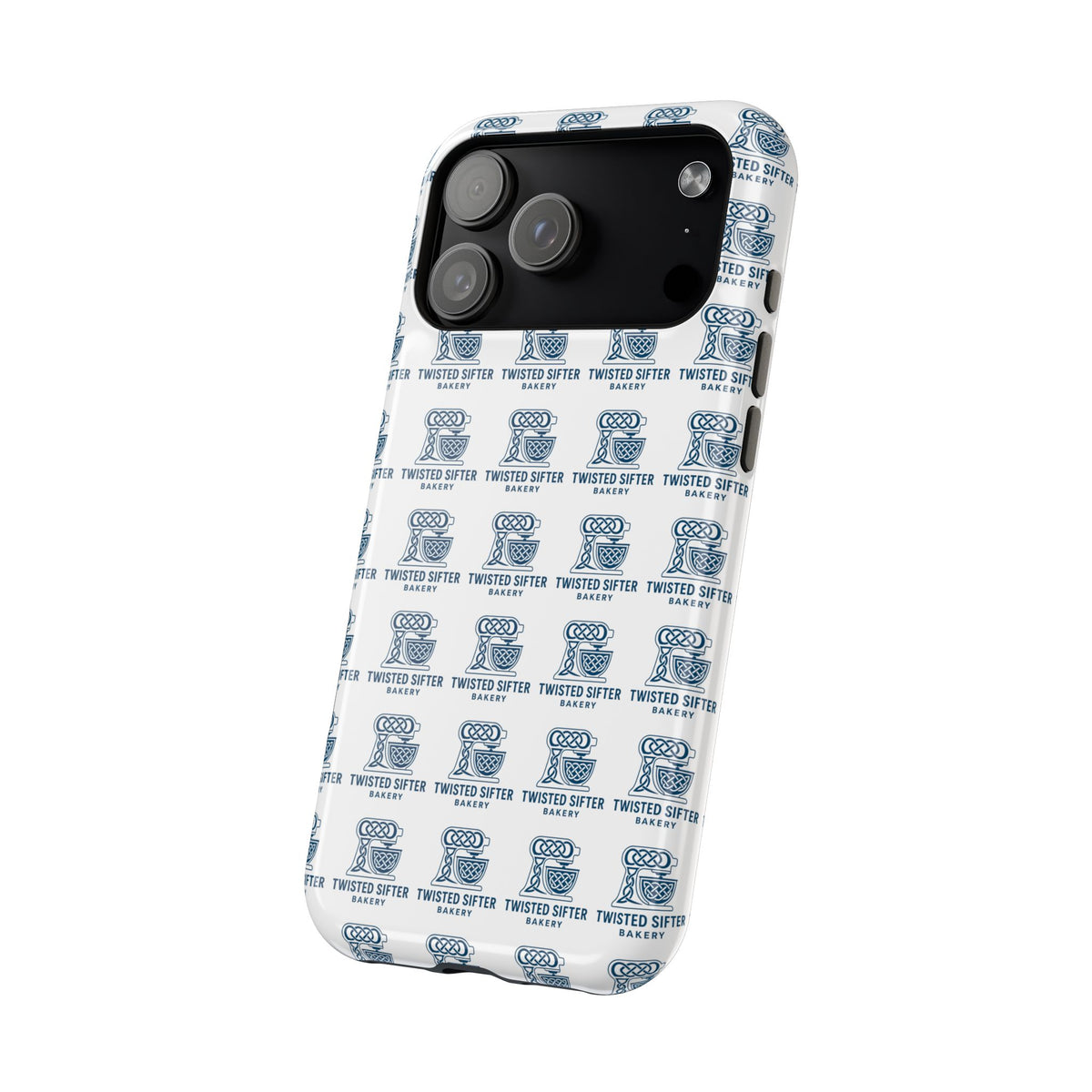 Magnetic Impact-Resistant Phone Case — Repeating Twisted Sifter Logo Pattern