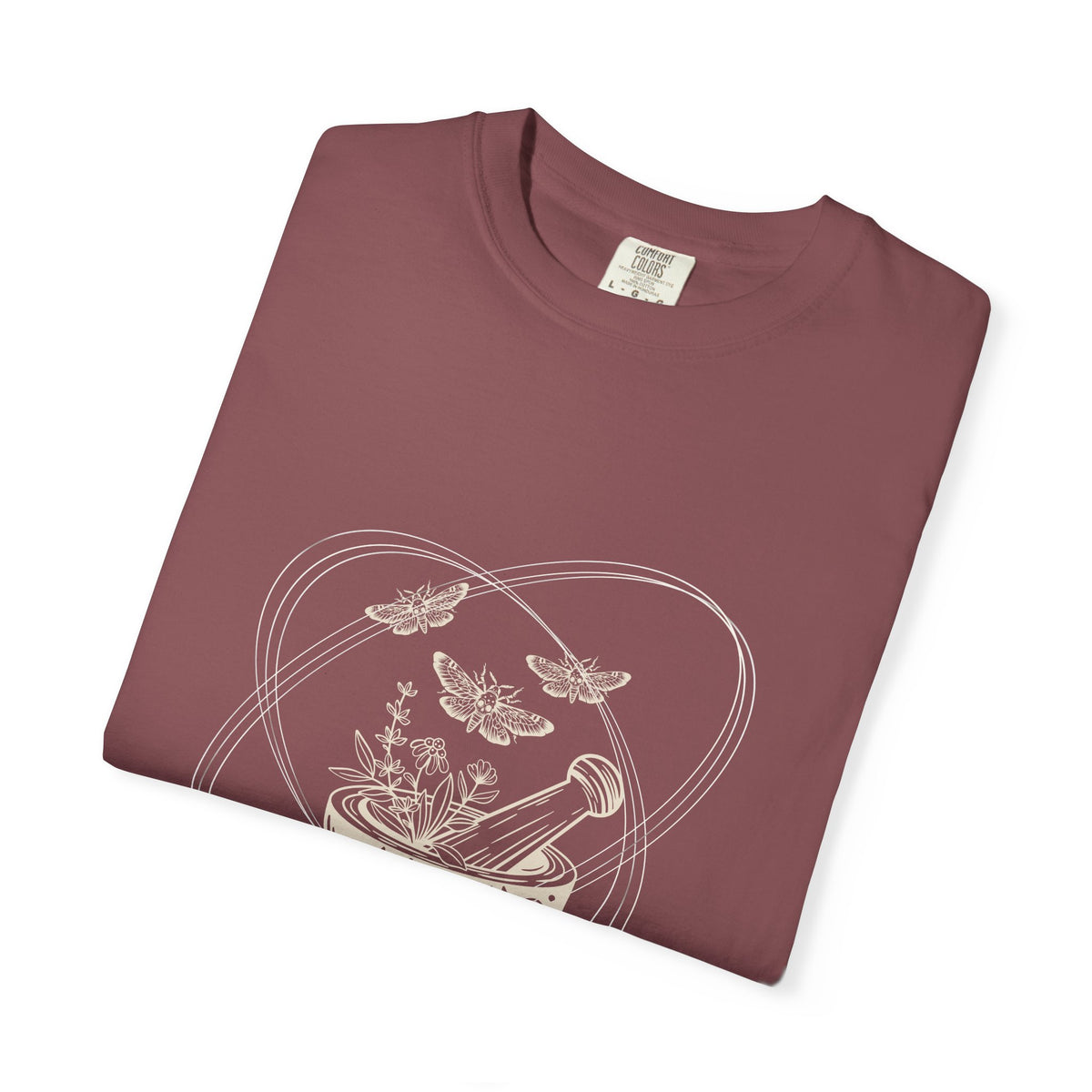 Mystic Tea Ceremony T-Shirt — Moon Phases & Moth Illustration