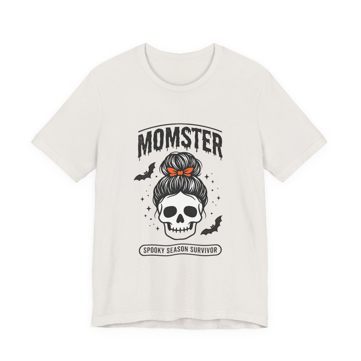 Momster Skull Mom Tee | Halloween Momster Shirt, Bat & Retro Spooky Lettering