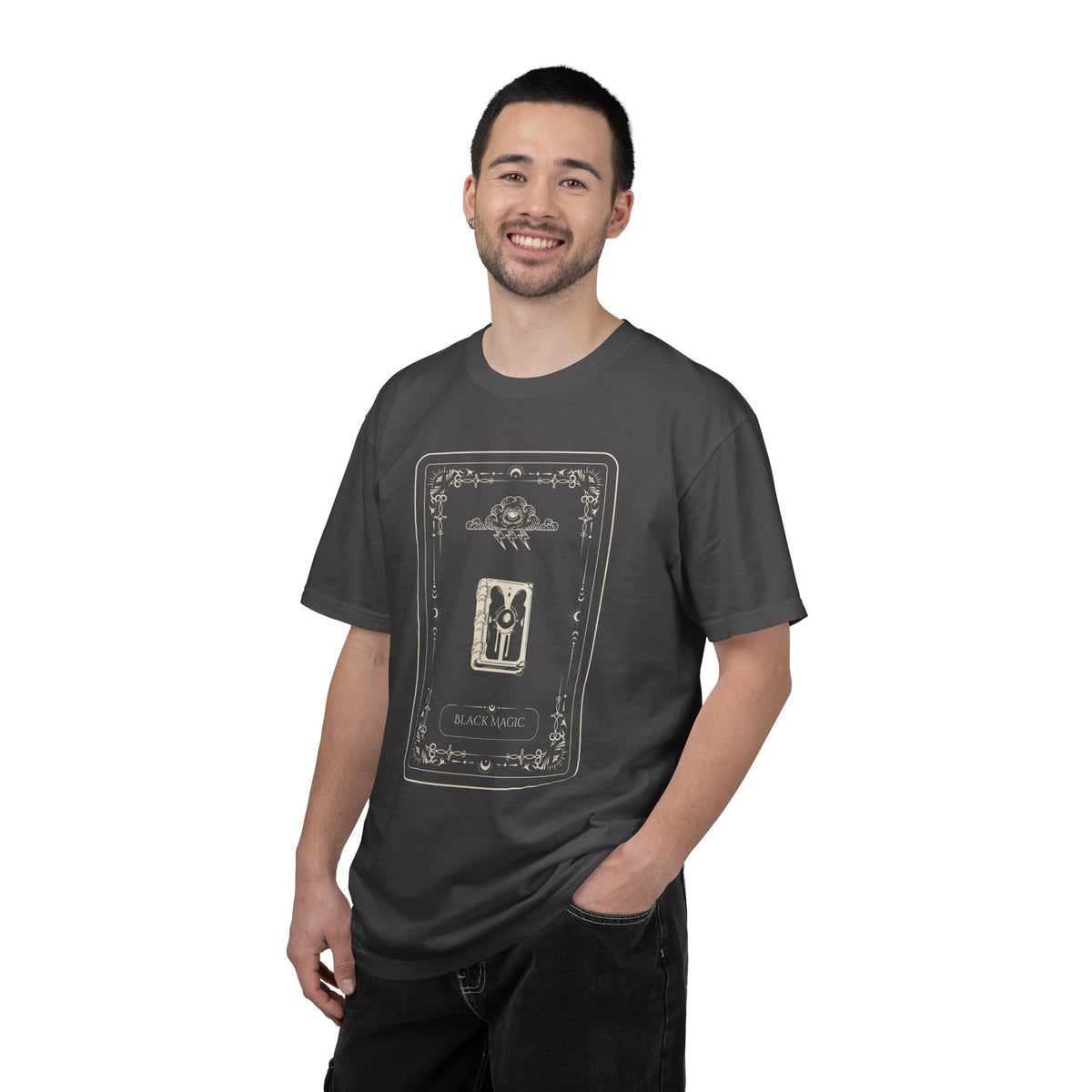 Tarot Bunny Illustration T-Shirt — 'Hold My Hand' Minimal Graphic Tee