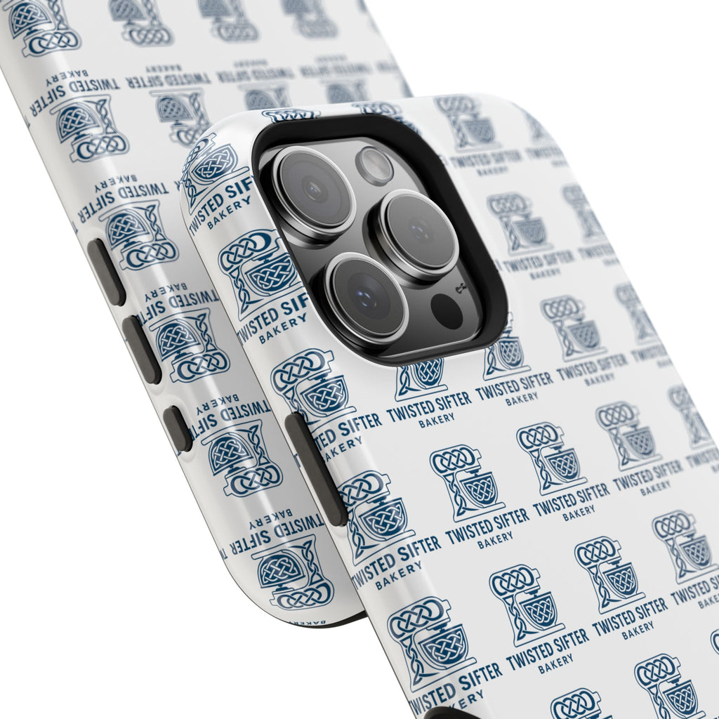Magnetic Impact-Resistant Phone Case — Repeating Twisted Sifter Logo Pattern