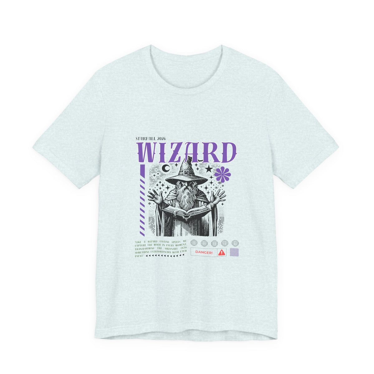 Wizard Graphic Tee — Vintage Spellbook Illustration T-Shirt