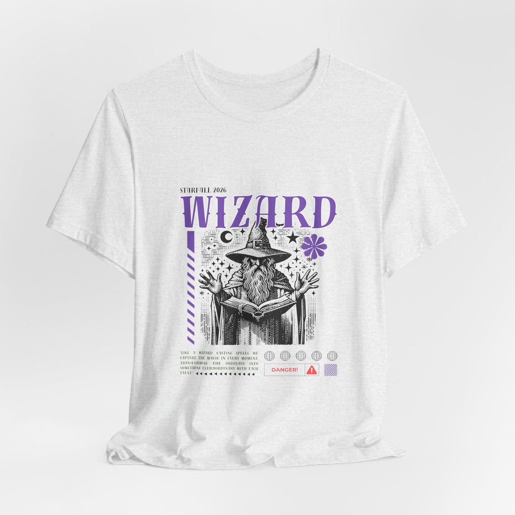 Wizard Graphic Tee — Vintage Spellbook Illustration T-Shirt