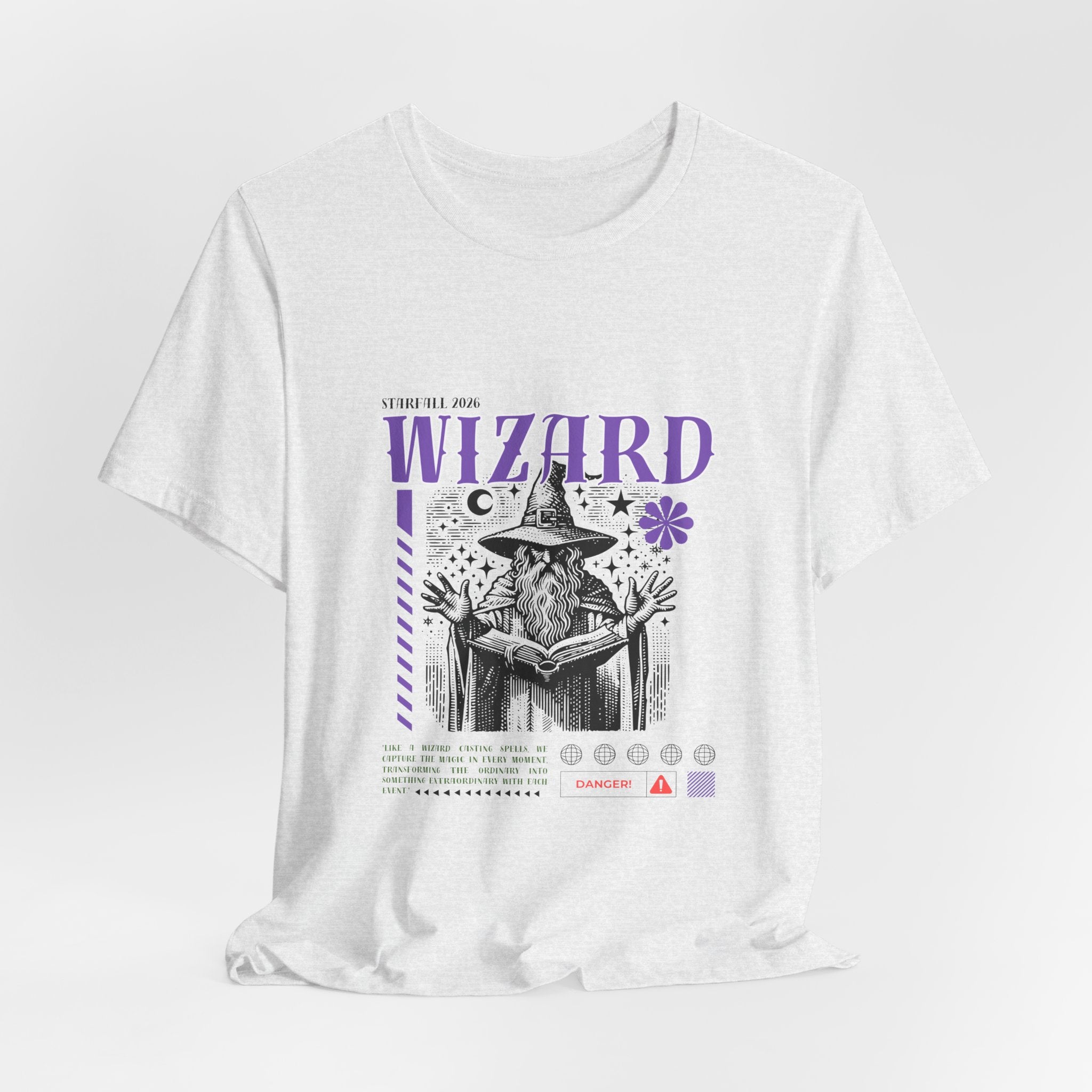 Wizard Graphic Tee — Vintage Spellbook Illustration T-Shirt