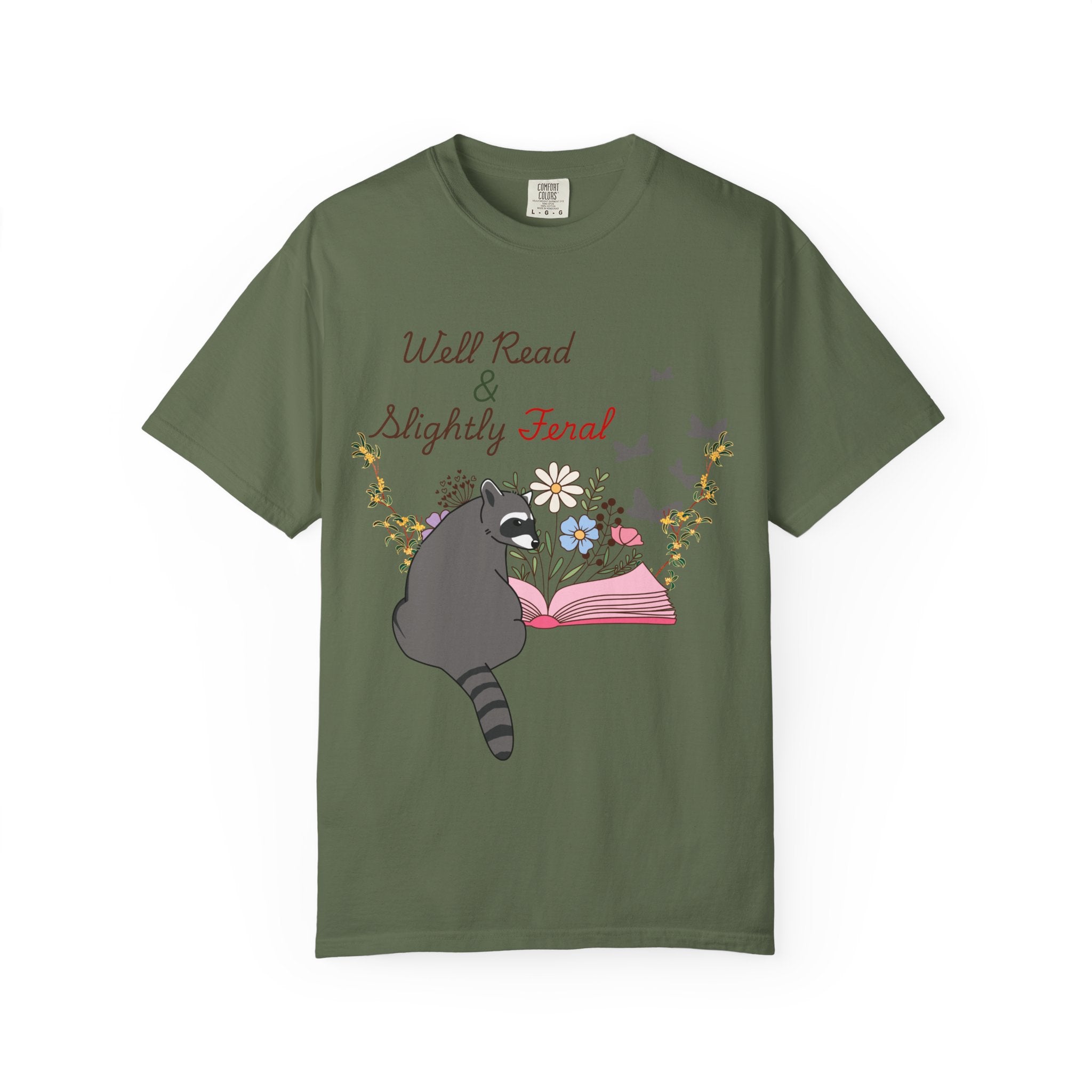 Well Read & Slightly Feral Reading Racoon - T-Shirts