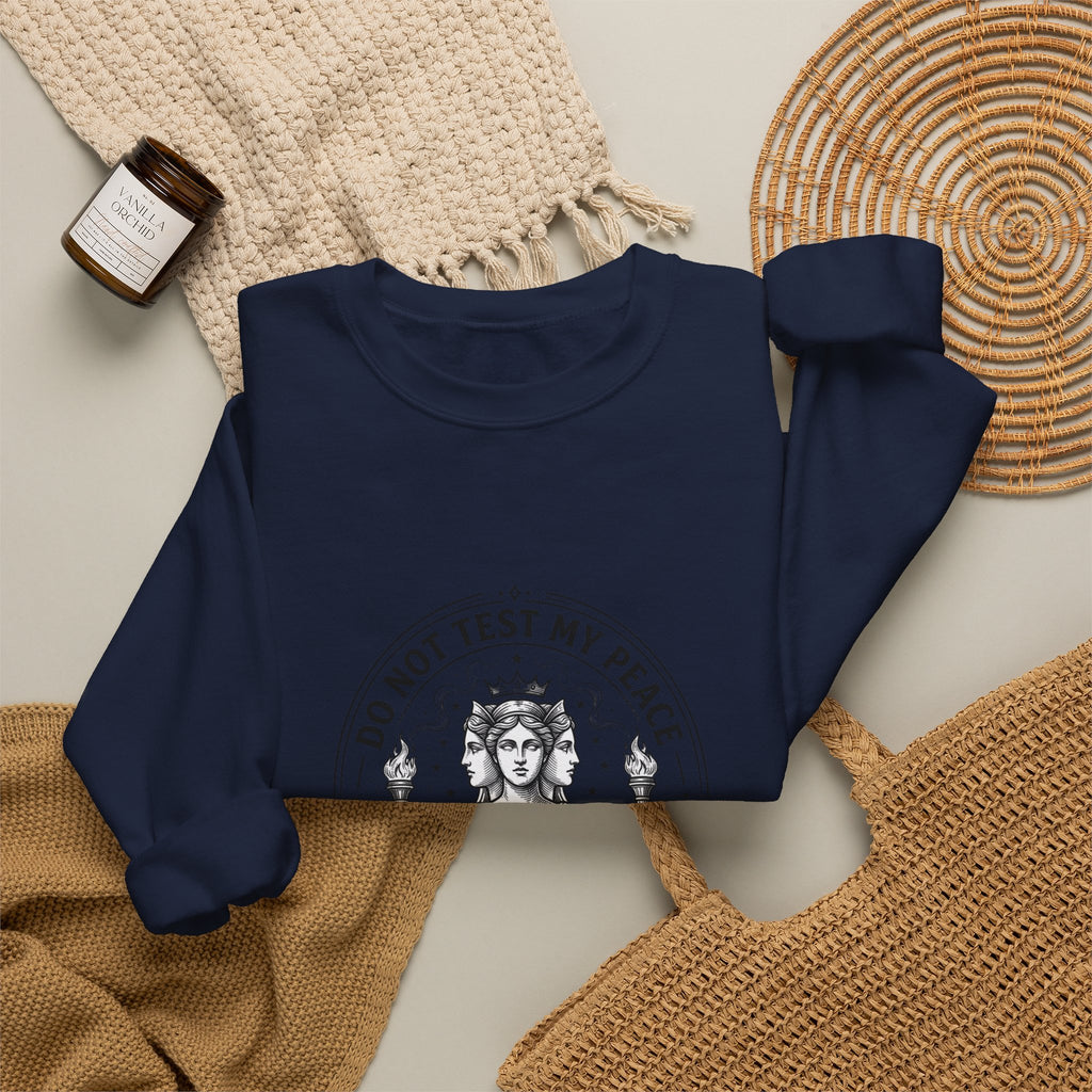 Do Not Test My Peace Athena Illustration Sweatshirt | Mythcore, Classical Art