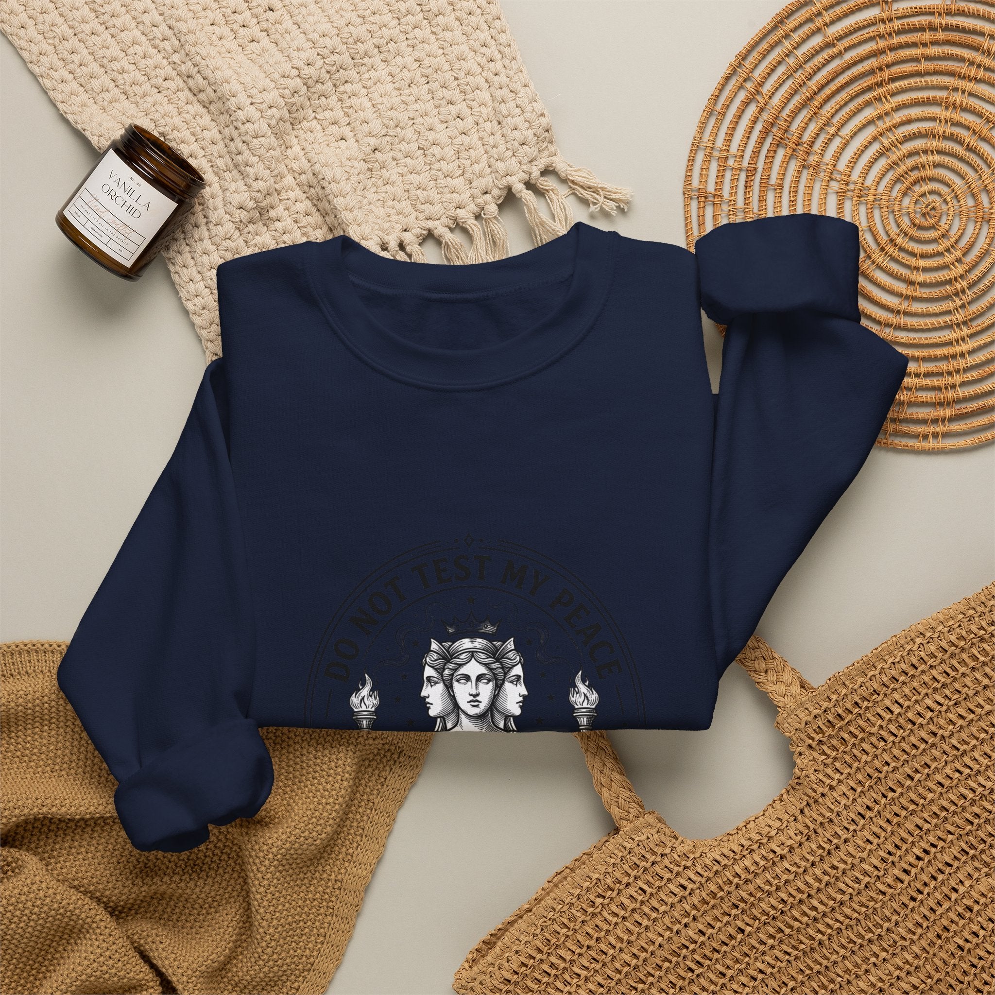 Do Not Test My Peace Athena Illustration Sweatshirt | Mythcore, Classical Art