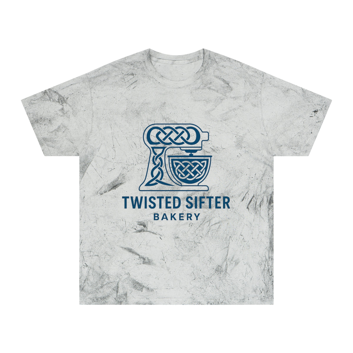 Tie-Dye T-Shirt — Twisted Sifter Bakery Logo, "TSB" Vegan Bakery Tee