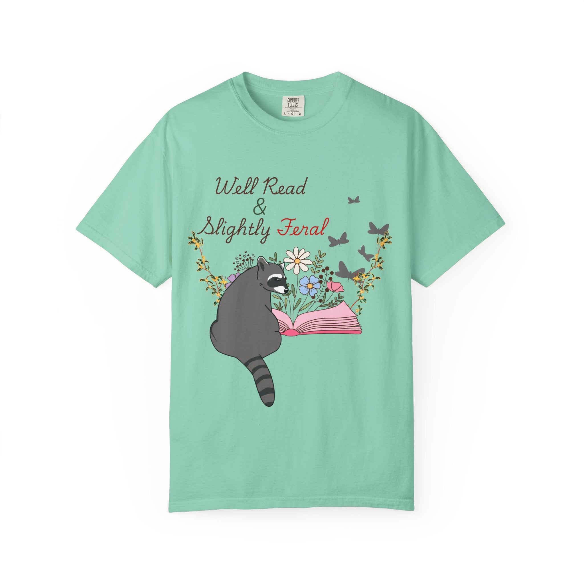 Well Read & Slightly Feral Reading Racoon - T-Shirts