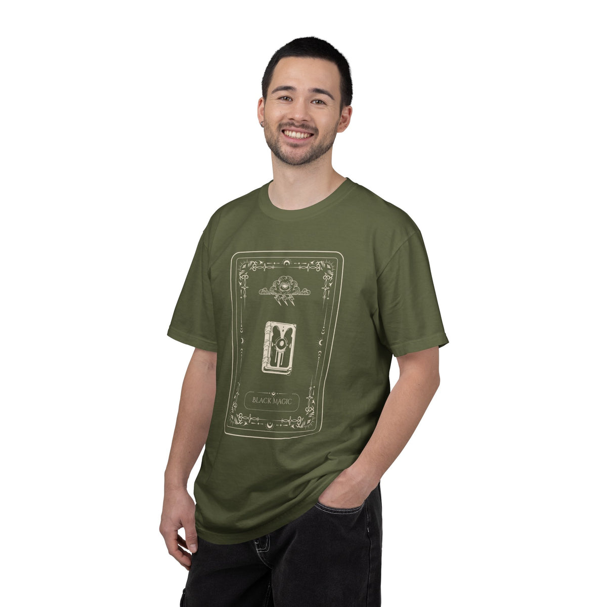 Tarot Bunny Illustration T-Shirt — 'Hold My Hand' Minimal Graphic Tee