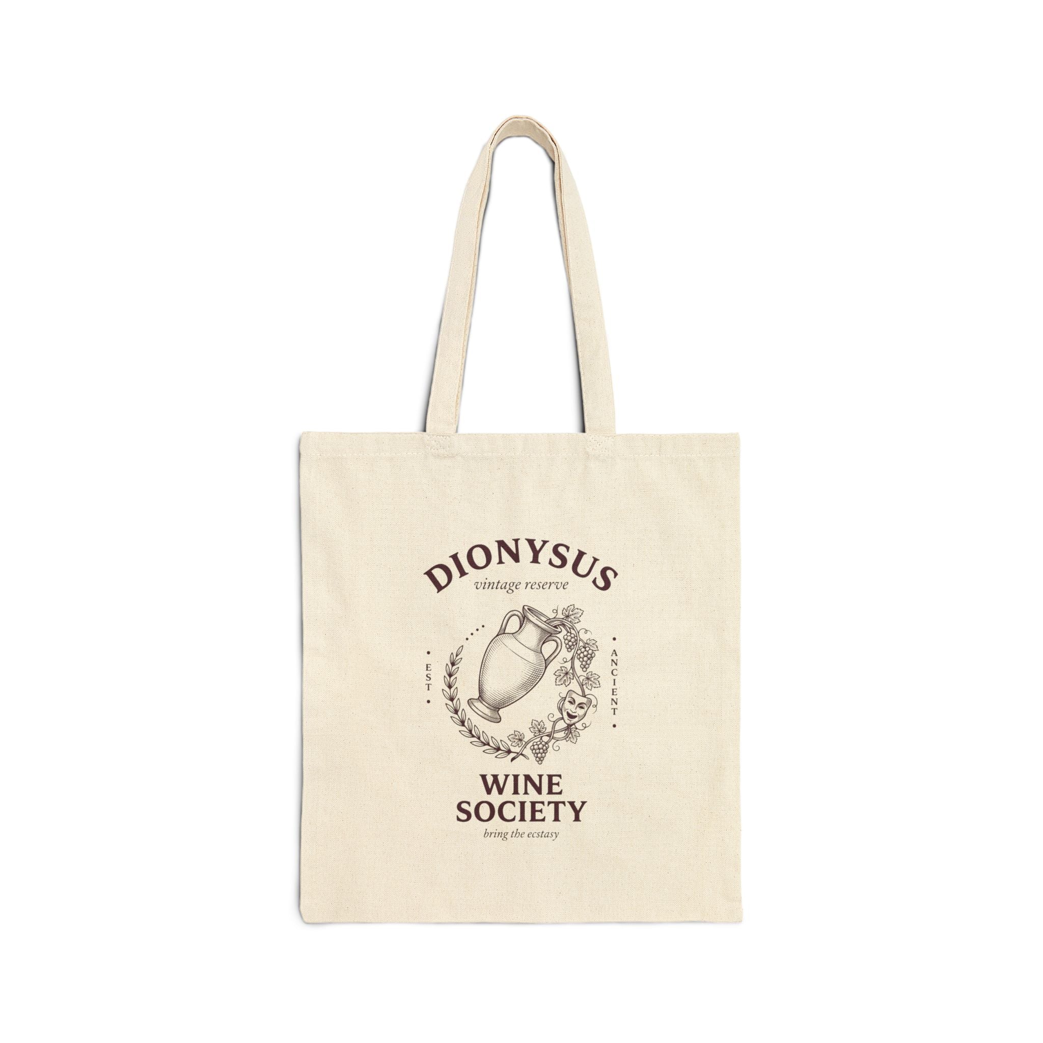 Dionysus Wine Society Tote | Greek Mythology Mythcore Classic Art Canvas