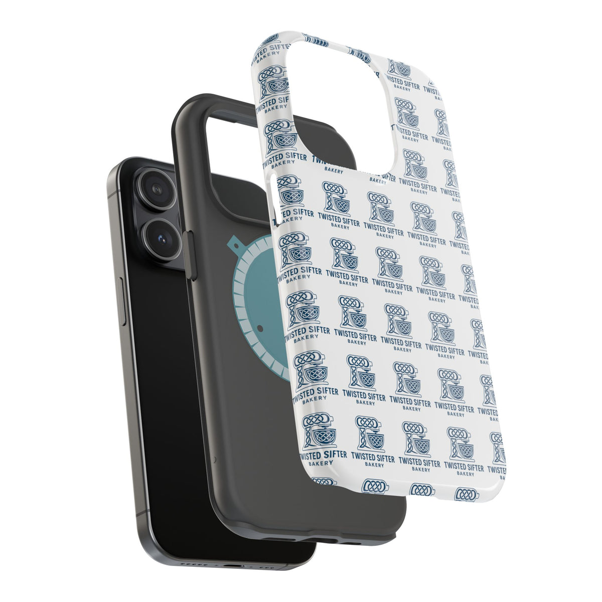 Magnetic Impact-Resistant Phone Case — Repeating Twisted Sifter Logo Pattern