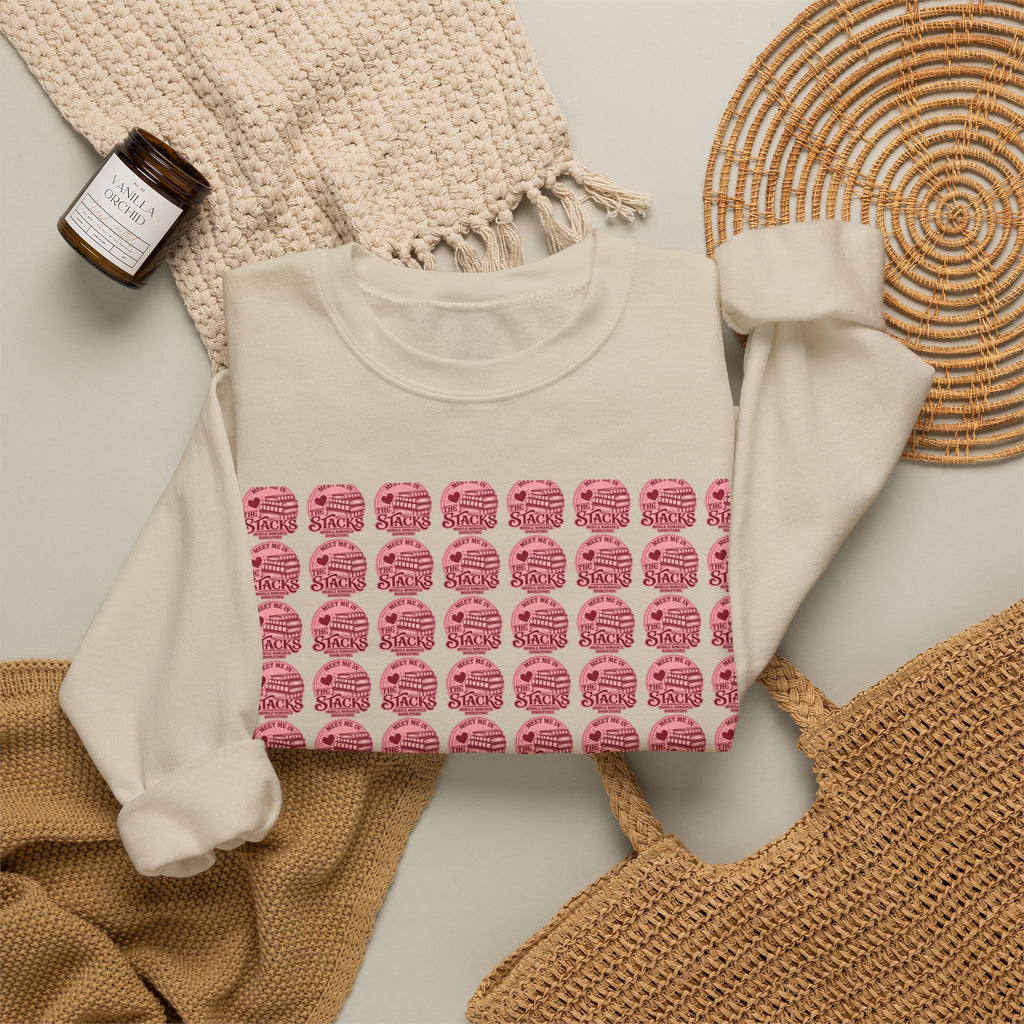 Pink Retro Grid Crewneck Sweatshirt