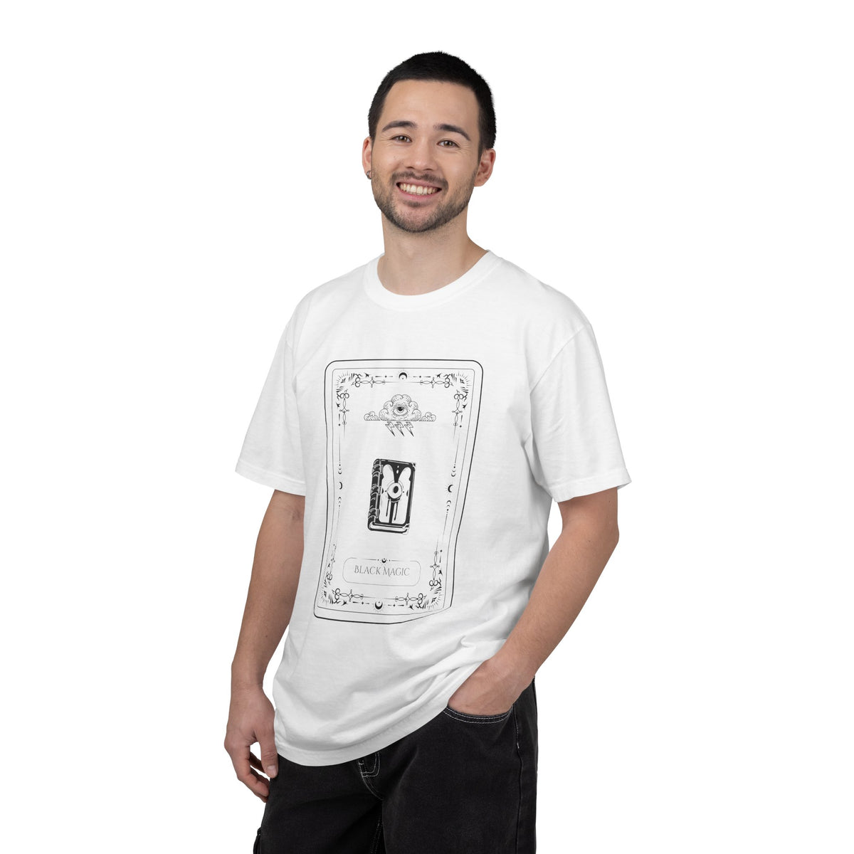 Tarot Bunny Illustration T-Shirt — 'Hold My Hand' Minimal Graphic Tee