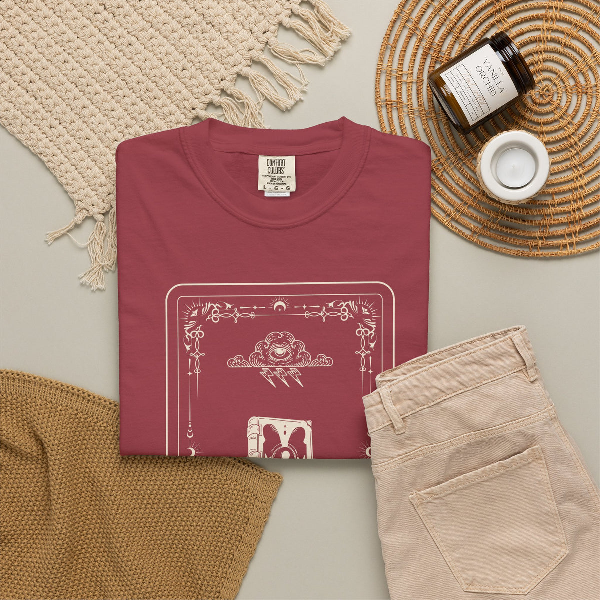 Tarot Bunny Illustration T-Shirt — 'Hold My Hand' Minimal Graphic Tee
