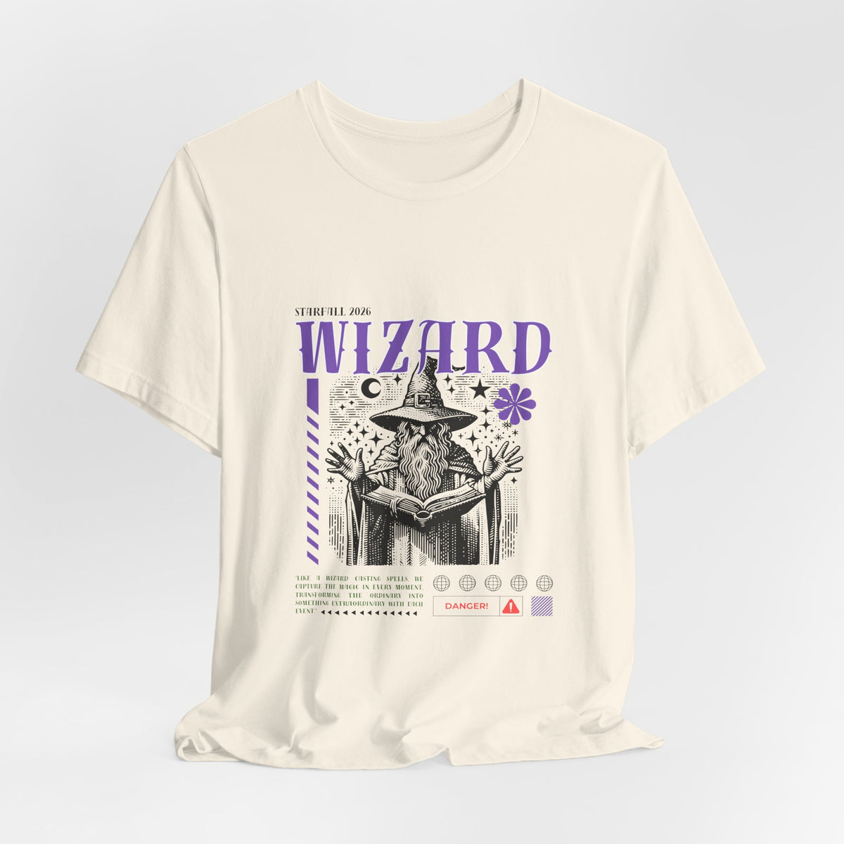Wizard Graphic Tee — Vintage Spellbook Illustration T-Shirt