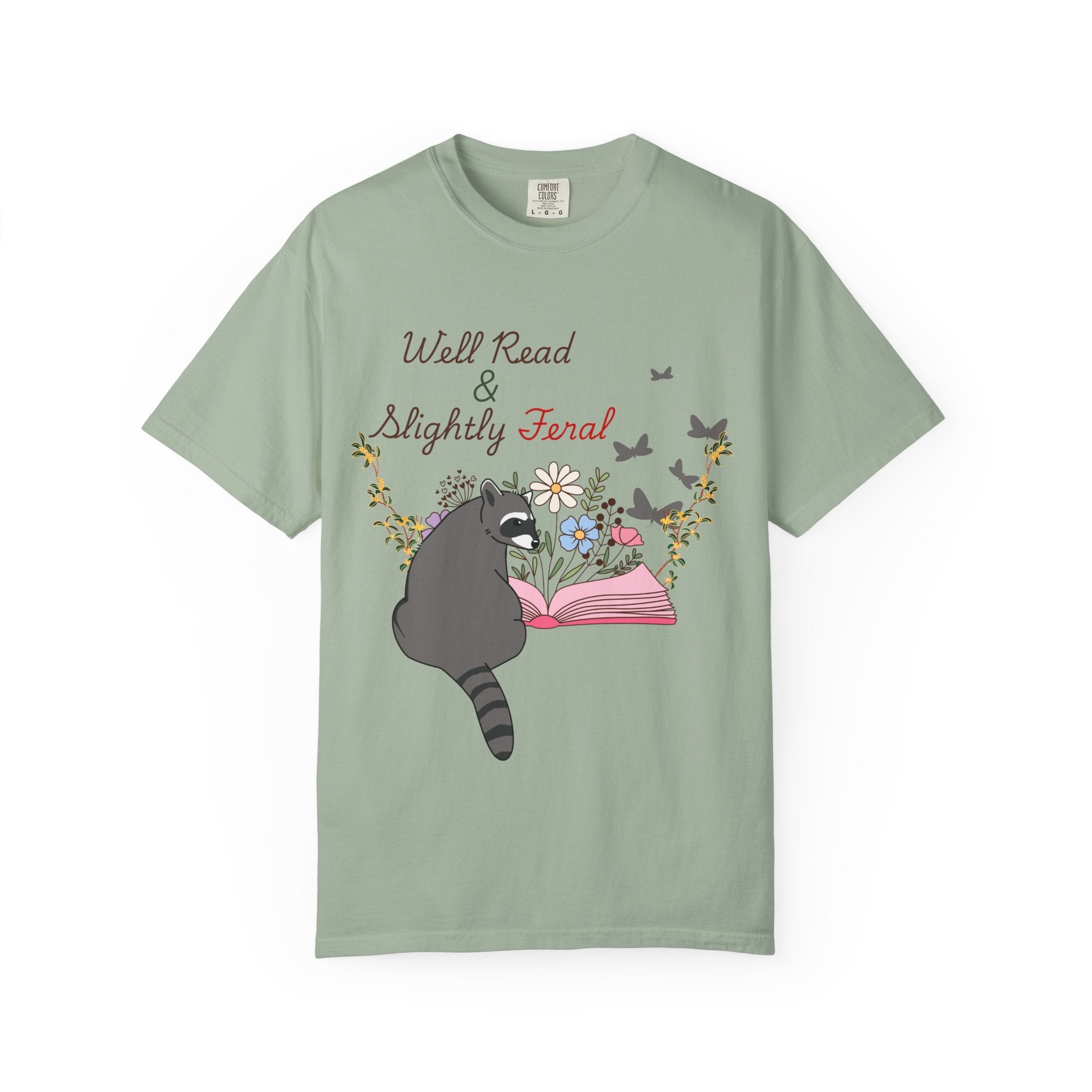 Well Read & Slightly Feral Reading Racoon - T-Shirts