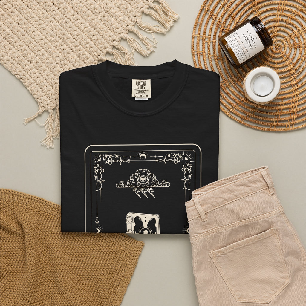 Tarot Bunny Illustration T-Shirt — 'Hold My Hand' Minimal Graphic Tee