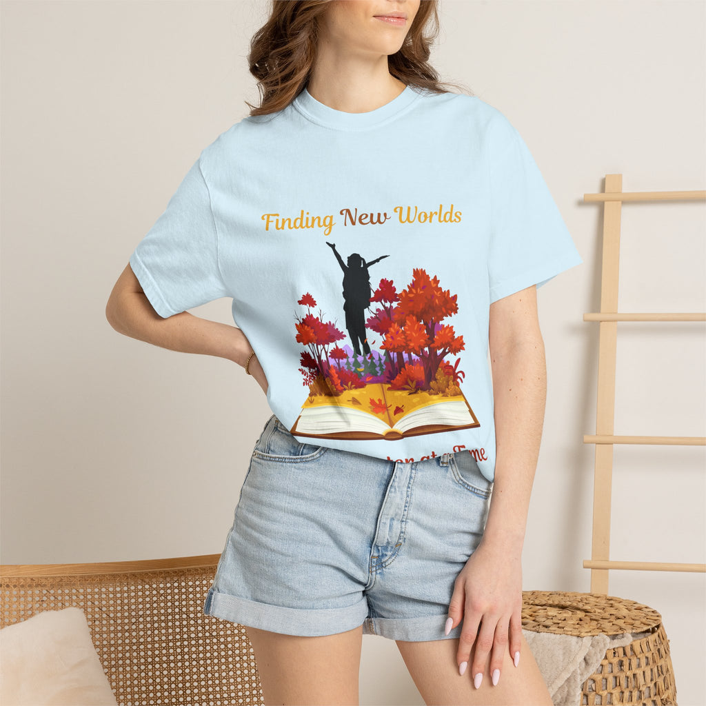 Book Lover T-Shirt — "Finding New Worlds One Chapter at a Time"