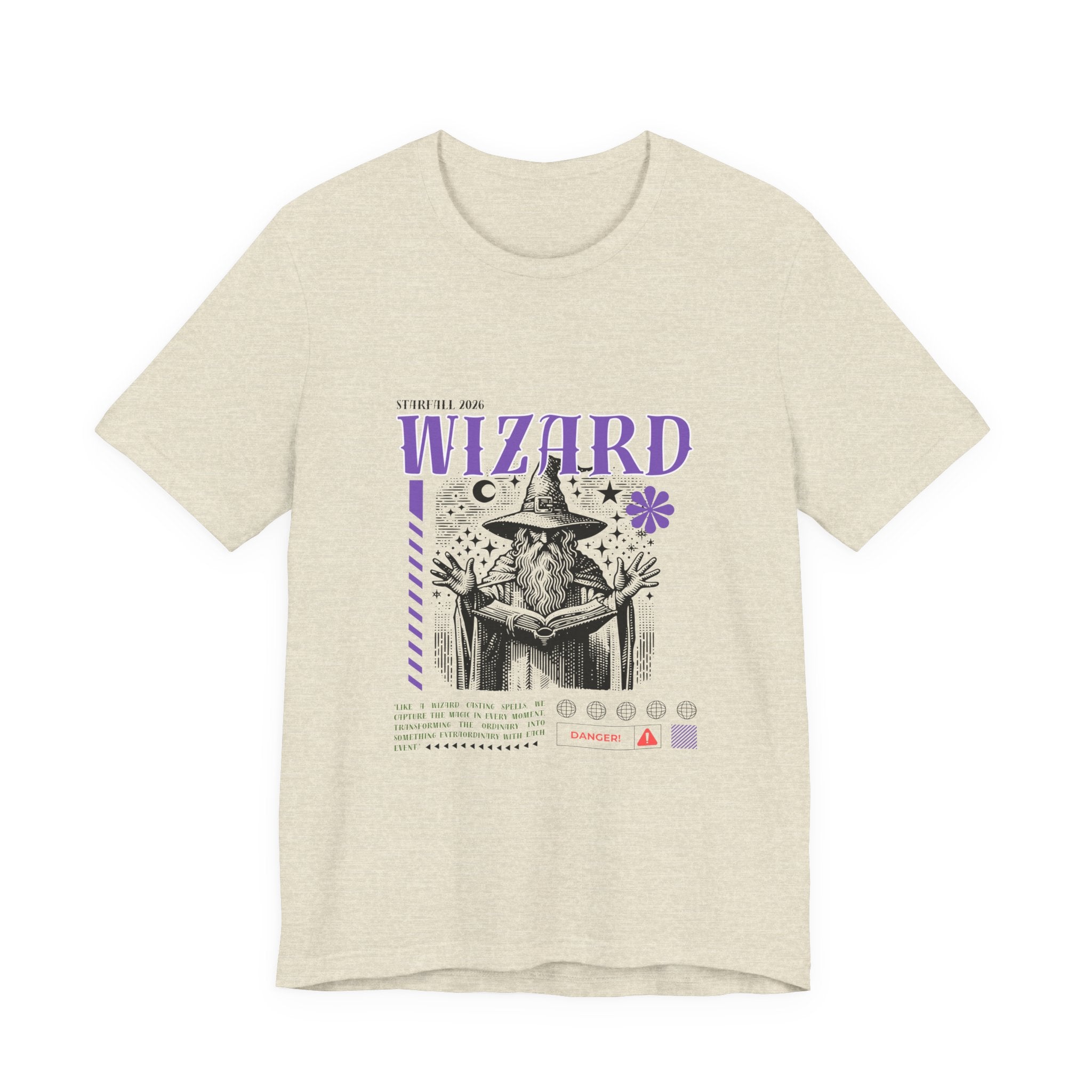 Wizard Graphic Tee — Vintage Spellbook Illustration T-Shirt