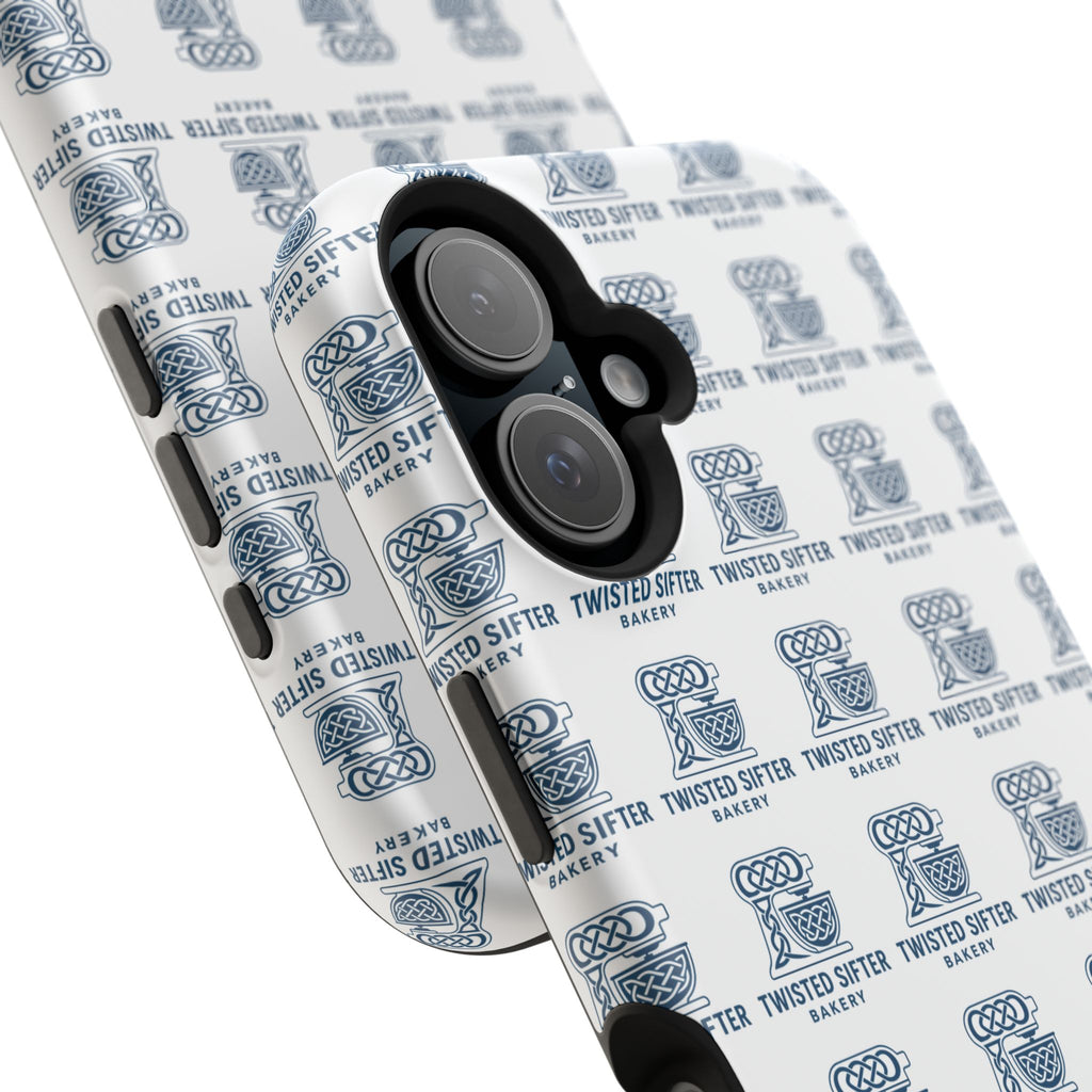 Magnetic Impact-Resistant Phone Case — Repeating Twisted Sifter Logo Pattern