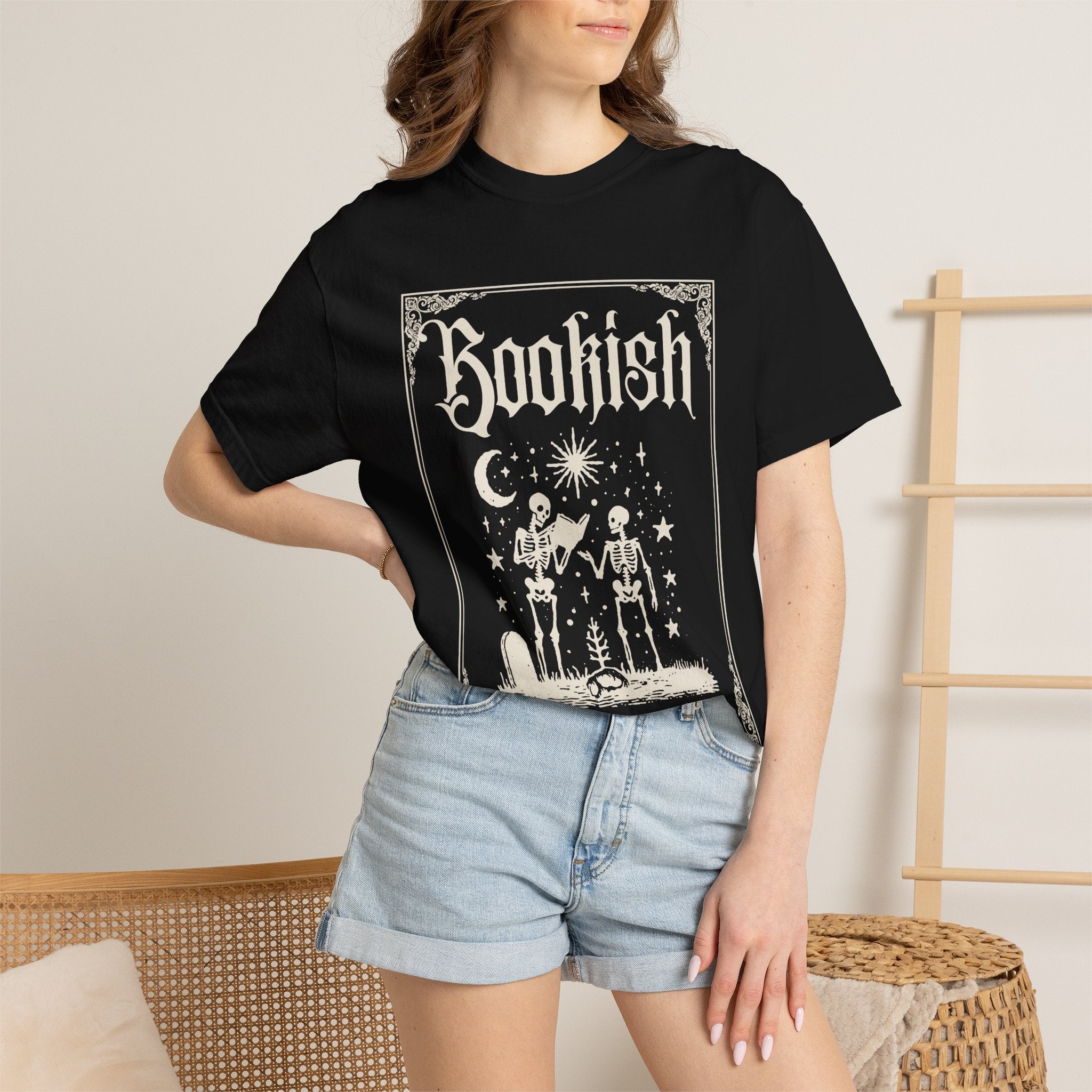 Bookish Skeletons T-Shirt — Vintage Gothic 'Bookish' Graphic Tee