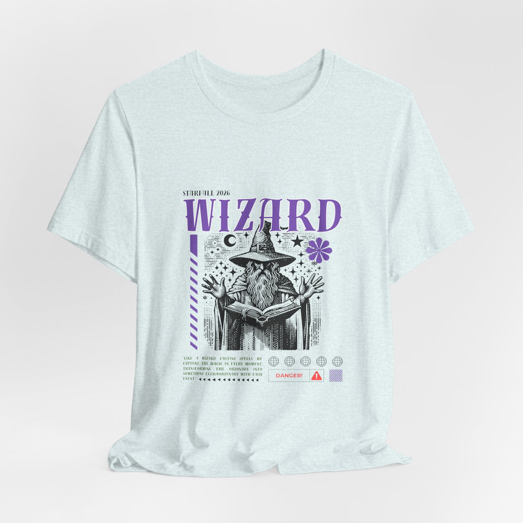 Wizard Graphic Tee — Vintage Spellbook Illustration T-Shirt