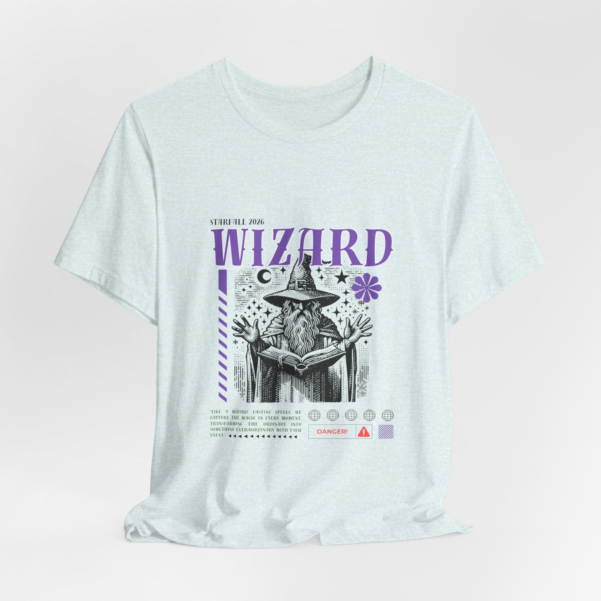 Wizard Graphic Tee — Vintage Spellbook Illustration T-Shirt