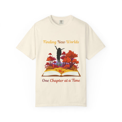 Book Lover T-Shirt — "Finding New Worlds One Chapter at a Time"