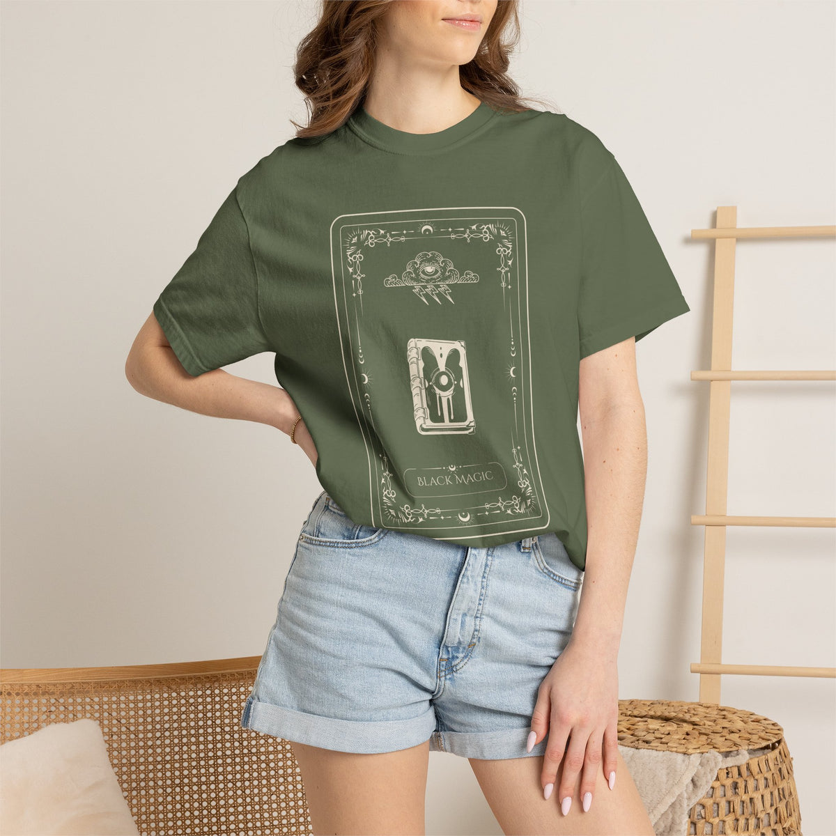 Tarot Bunny Illustration T-Shirt — 'Hold My Hand' Minimal Graphic Tee