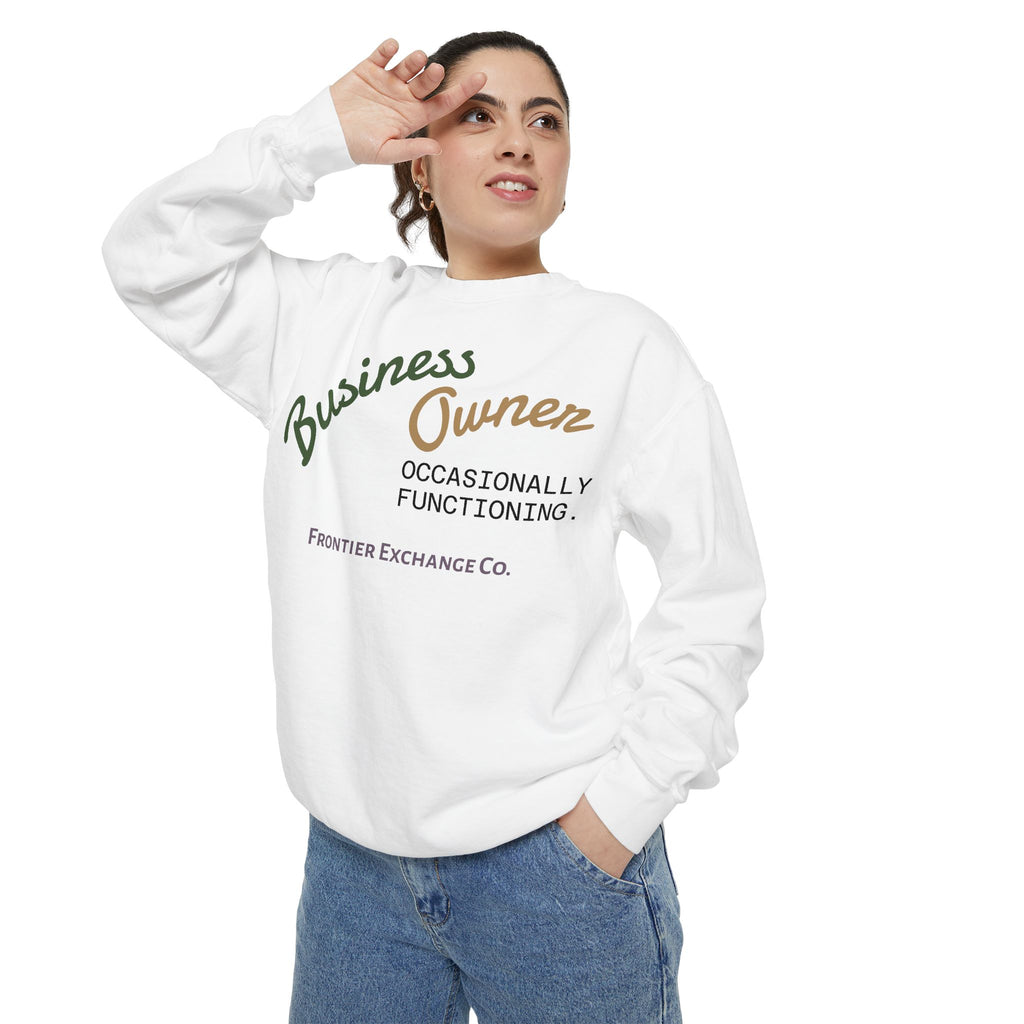 Business Owner Sweatshirt — “Occasionally Functioning” Cozy Crewneck