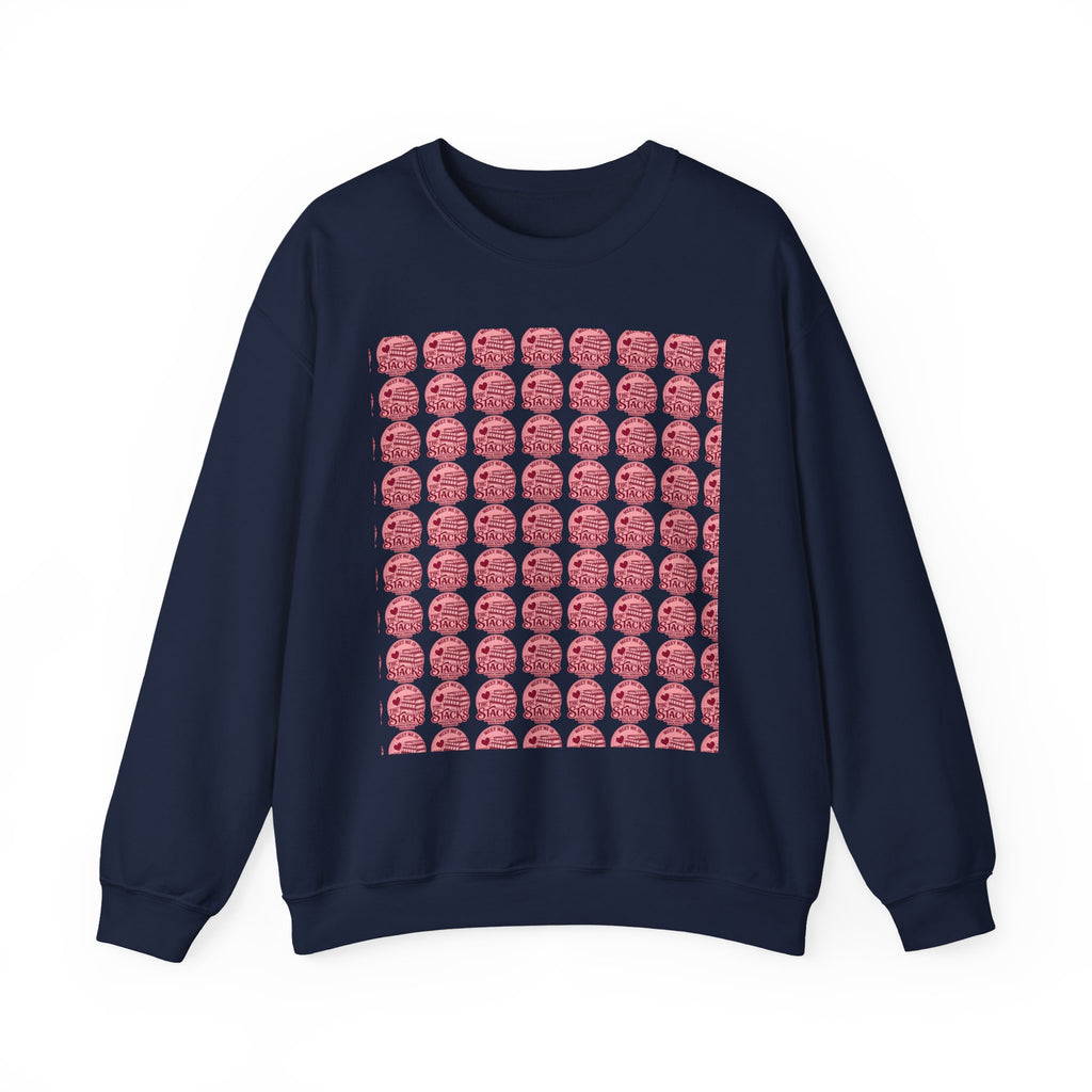 Pink Retro Grid Crewneck Sweatshirt