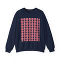 Pink Retro Grid Crewneck Sweatshirt