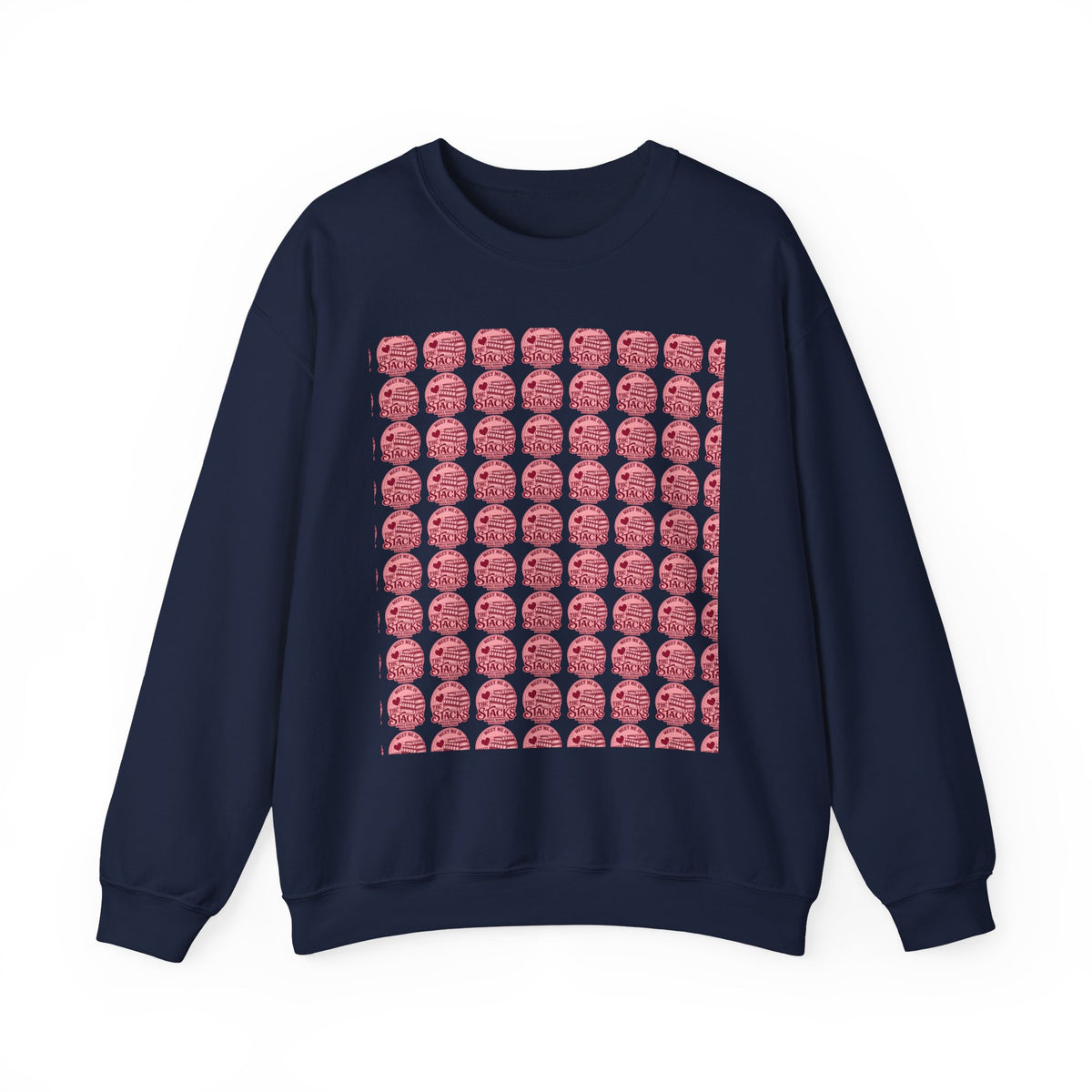 Pink Retro Grid Crewneck Sweatshirt