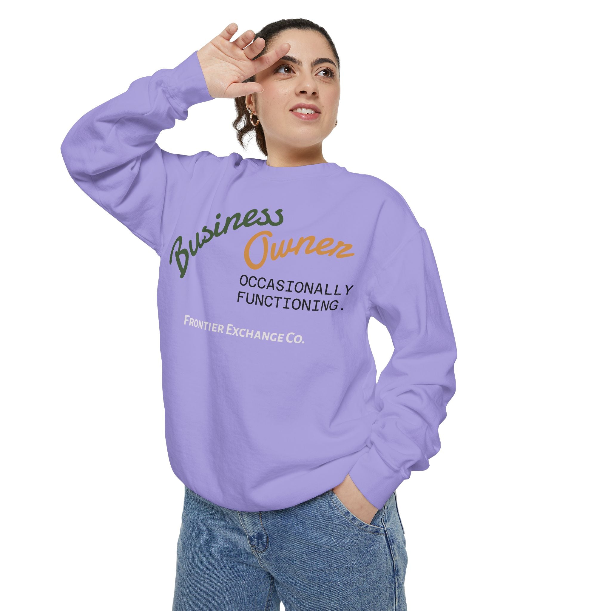Business Owner Sweatshirt — “Occasionally Functioning” Cozy Crewneck