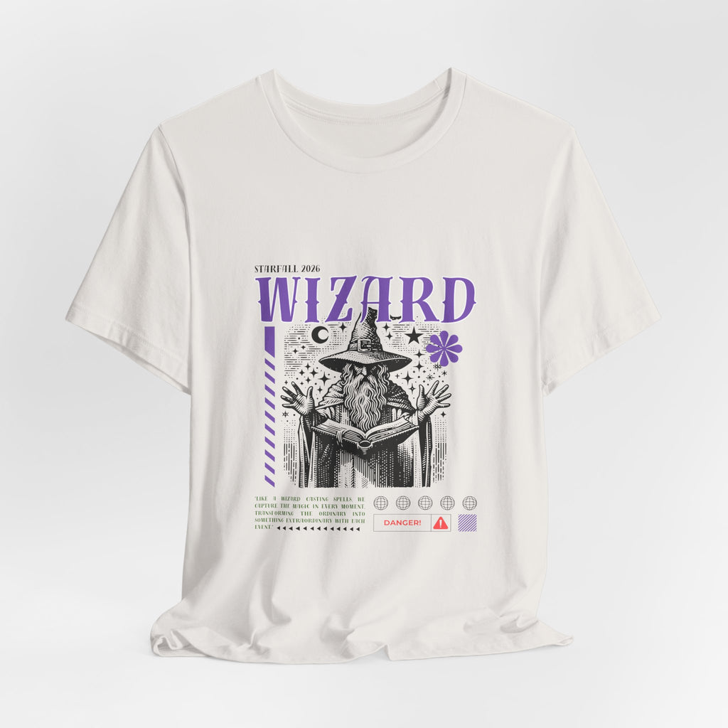 Wizard Graphic Tee — Vintage Spellbook Illustration T-Shirt