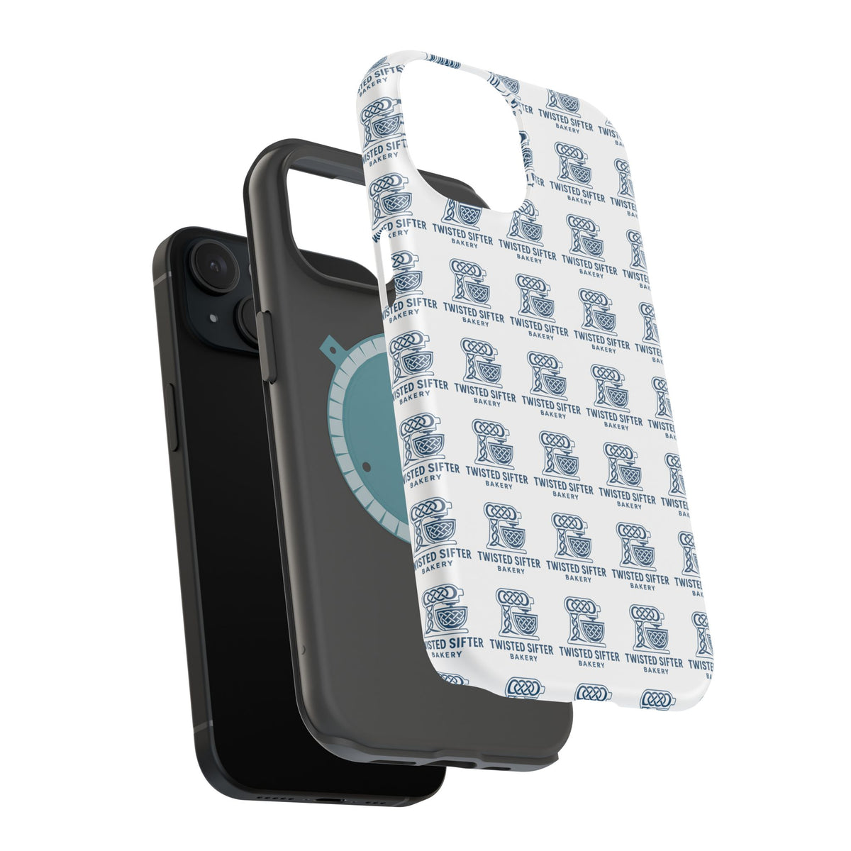 Magnetic Impact-Resistant Phone Case — Repeating Twisted Sifter Logo Pattern