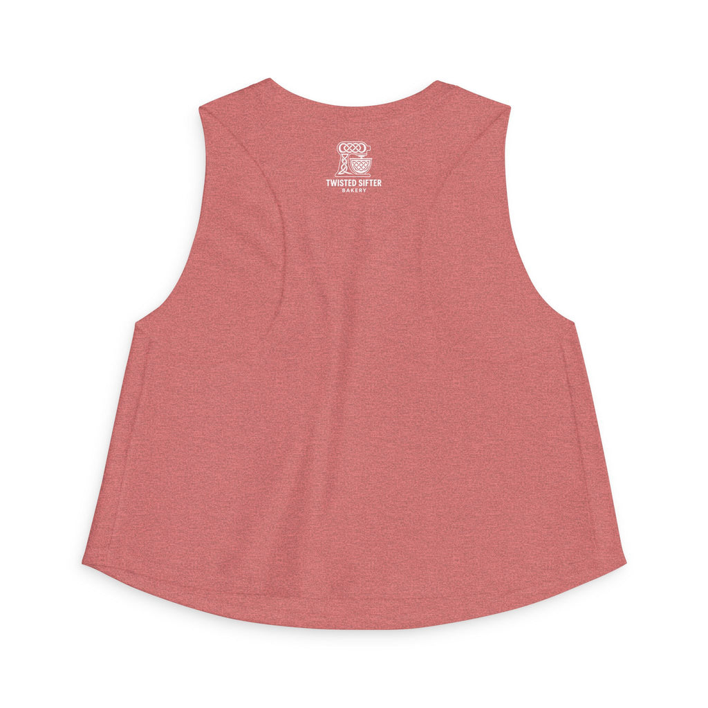 Women's Crop Top — Retro Roller Derby Graphic Tank ("Skater Dolls" Pink Moon)