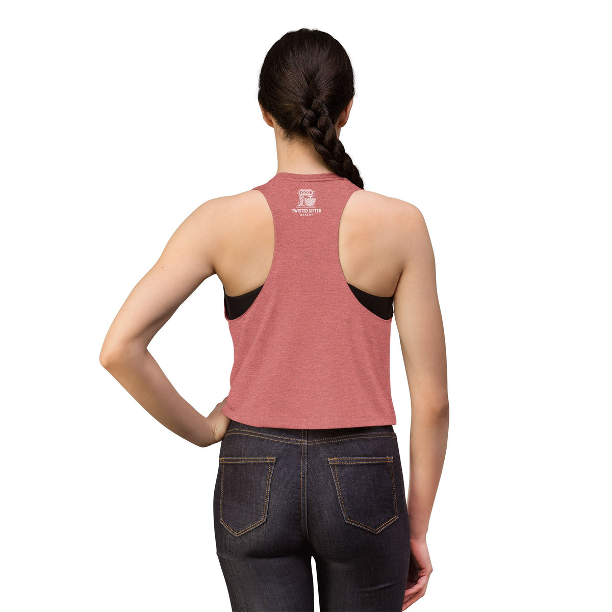 Women's Crop Top — Retro Roller Derby Graphic Tank ("Skater Dolls" Pink Moon)