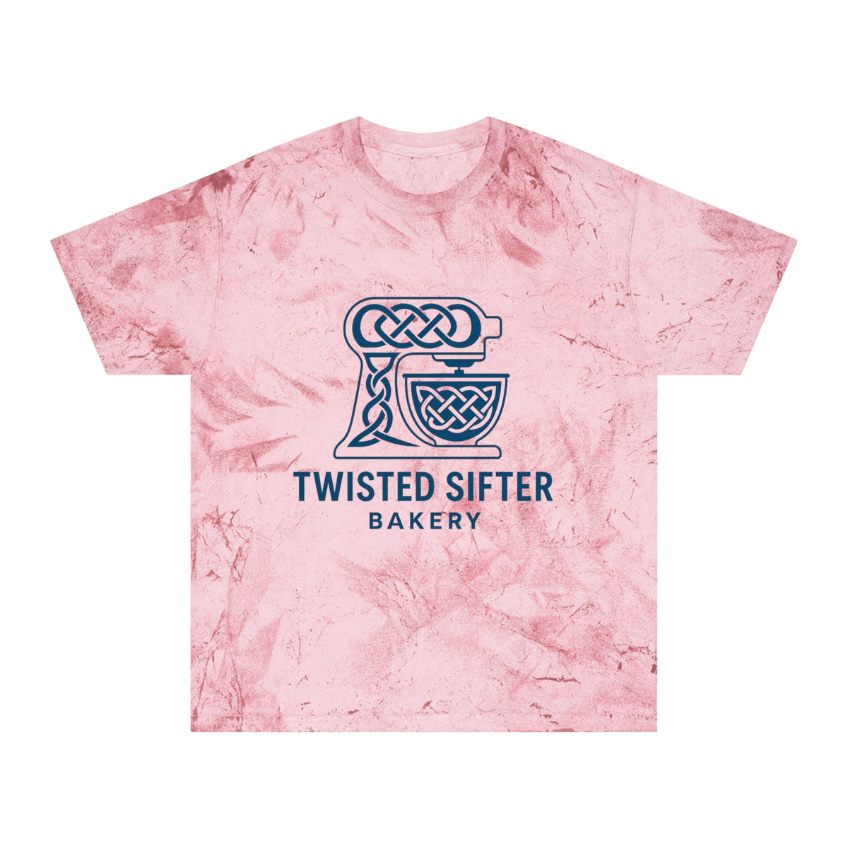 Tie-Dye T-Shirt — Twisted Sifter Bakery Logo, "TSB" Vegan Bakery Tee