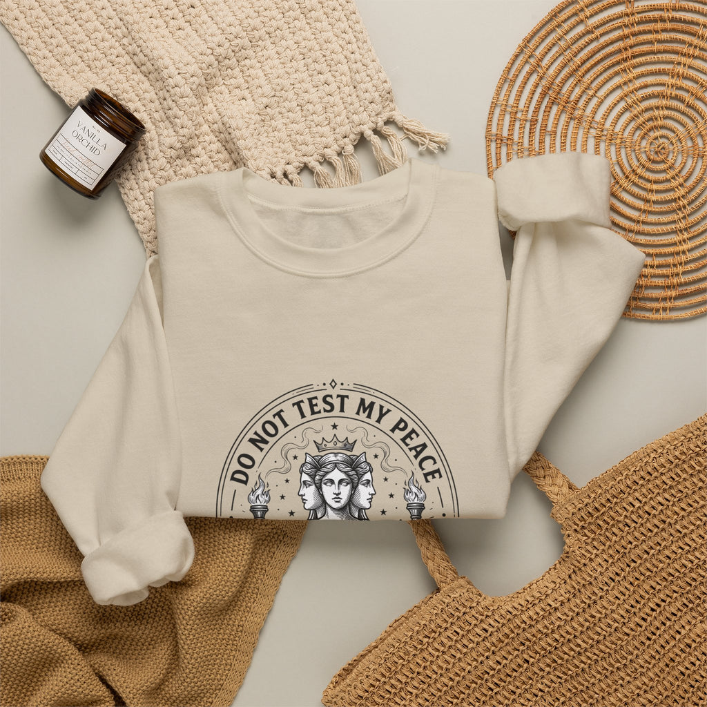 Do Not Test My Peace Athena Illustration Sweatshirt | Mythcore, Classical Art