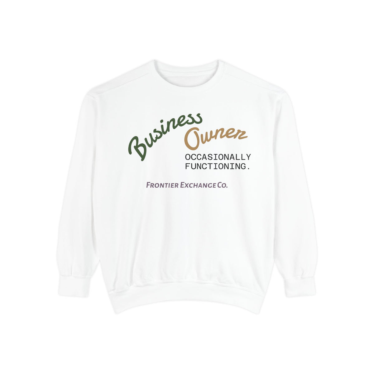 Business Owner Sweatshirt — “Occasionally Functioning” Cozy Crewneck