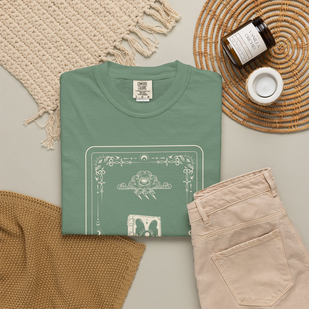 Tarot Bunny Illustration T-Shirt — 'Hold My Hand' Minimal Graphic Tee