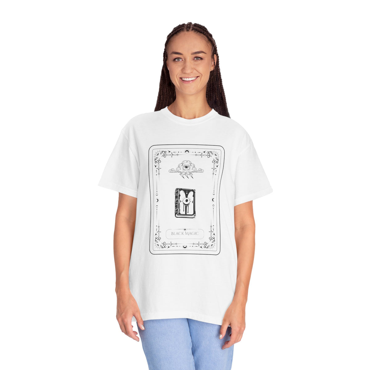 Tarot Bunny Illustration T-Shirt — 'Hold My Hand' Minimal Graphic Tee