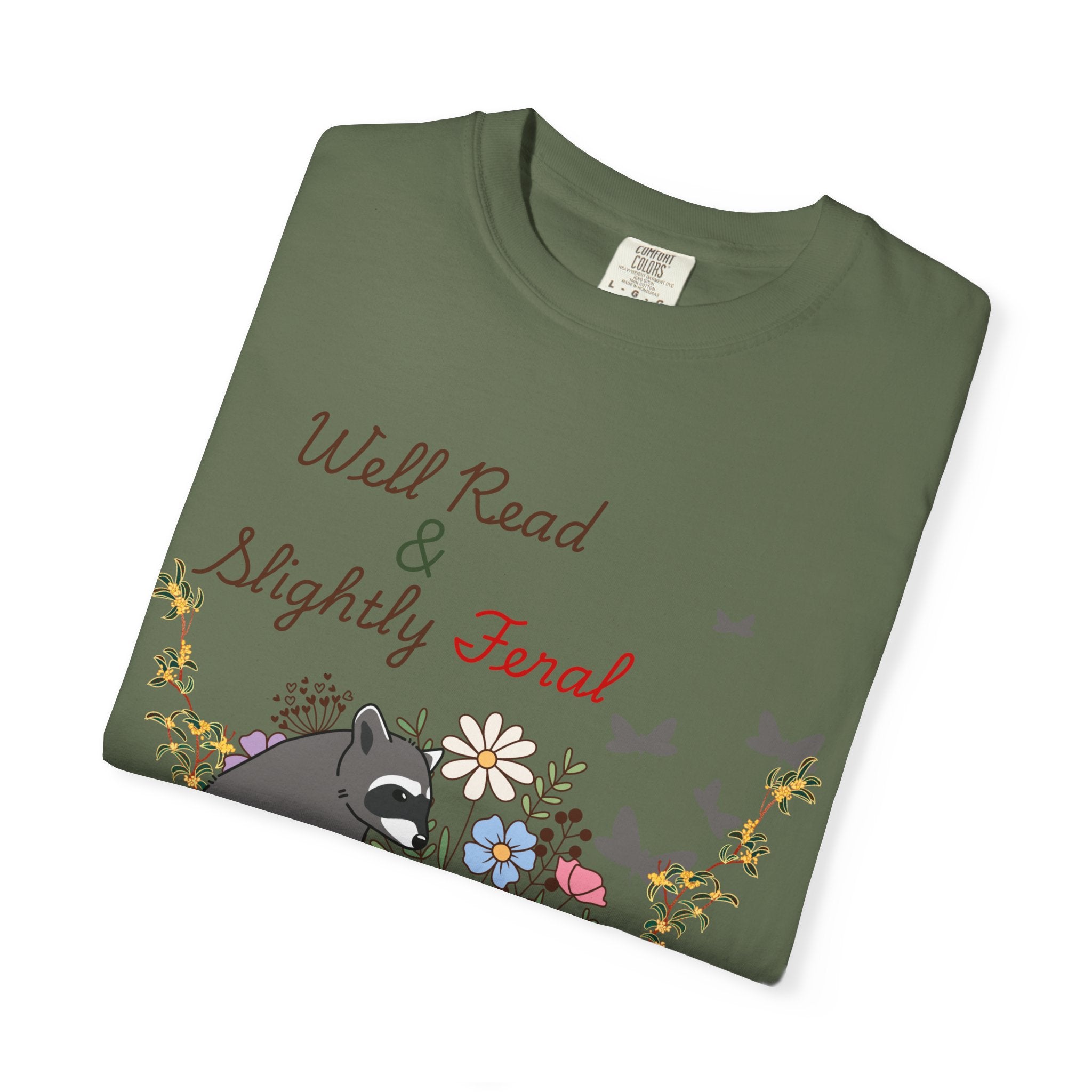 Well Read & Slightly Feral Reading Racoon - T-Shirts